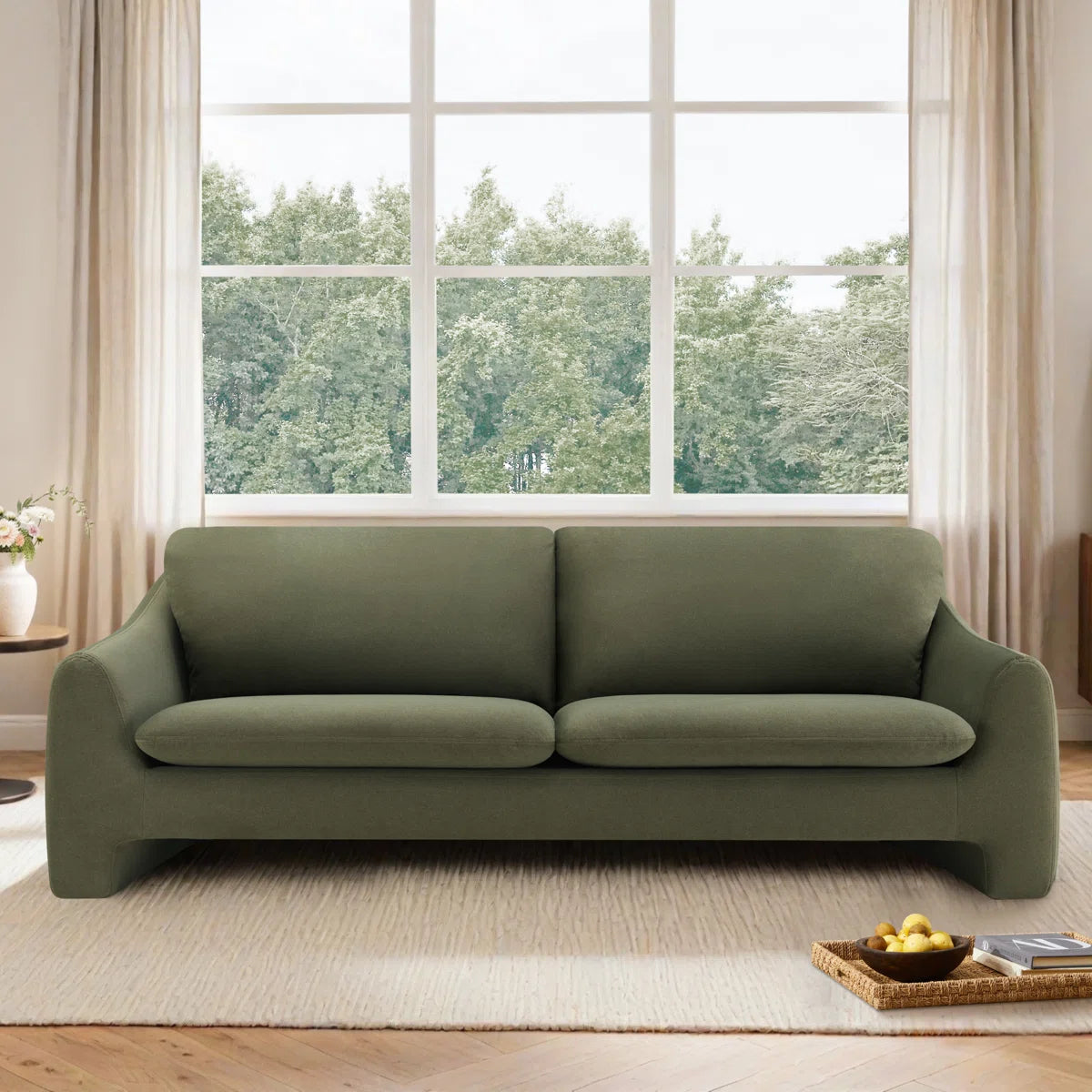 Hana Brown Curved Sofa