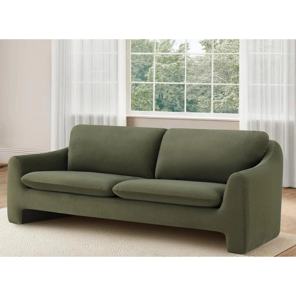 Hana Brown Curved Sofa