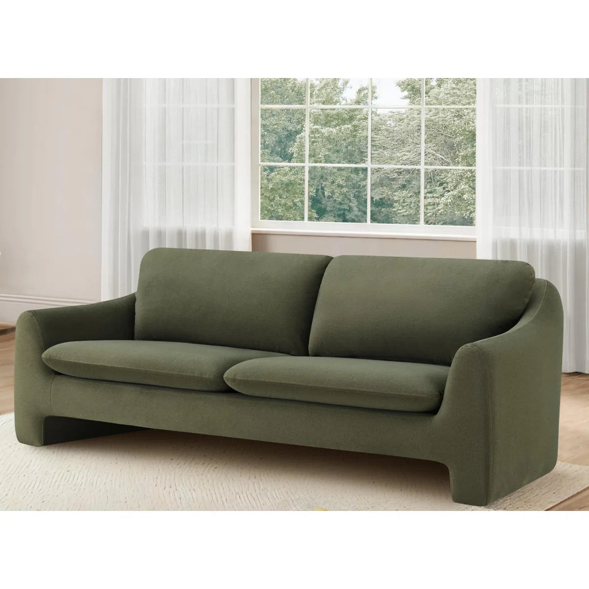 Hana Brown Curved Sofa