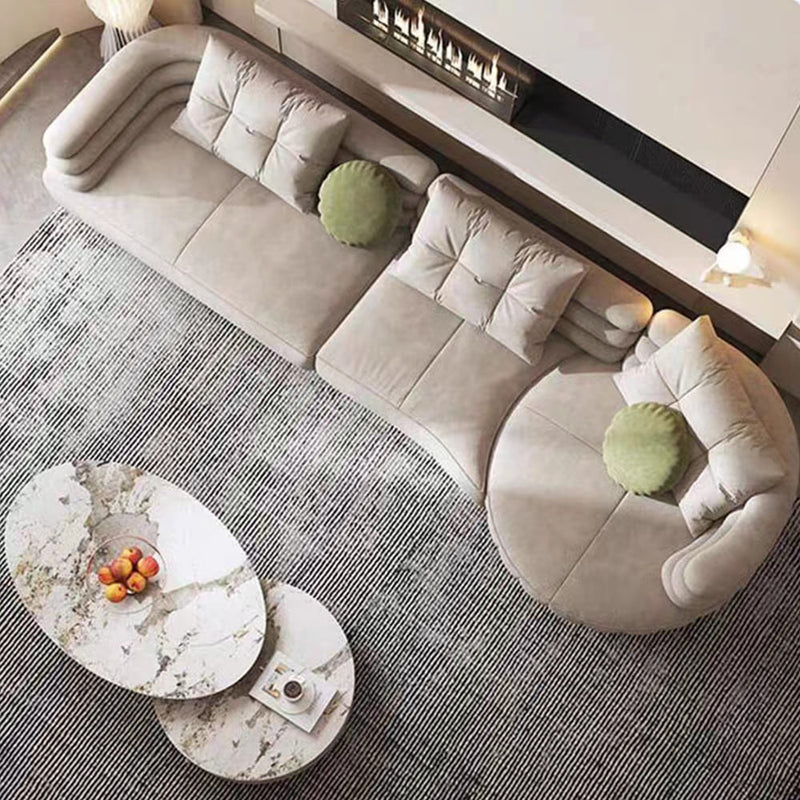 Eric Sectional Sofa Set In Suede