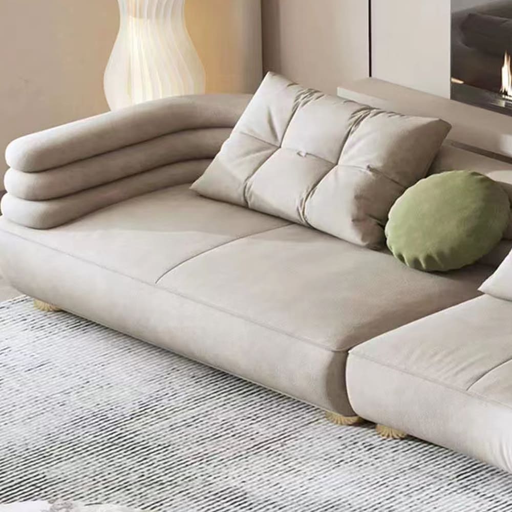 Eric Sectional Sofa Set In Suede