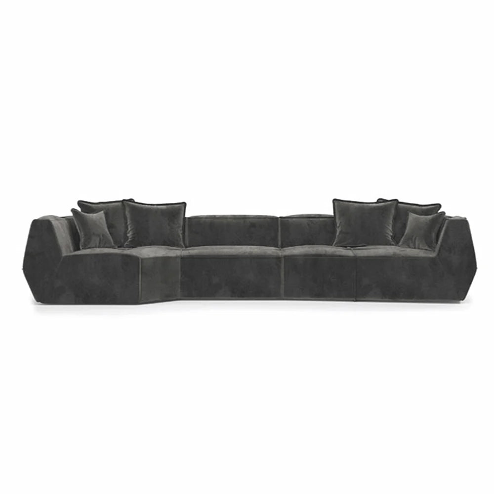 Falcon Matte Sectional Sofa Set In Suede