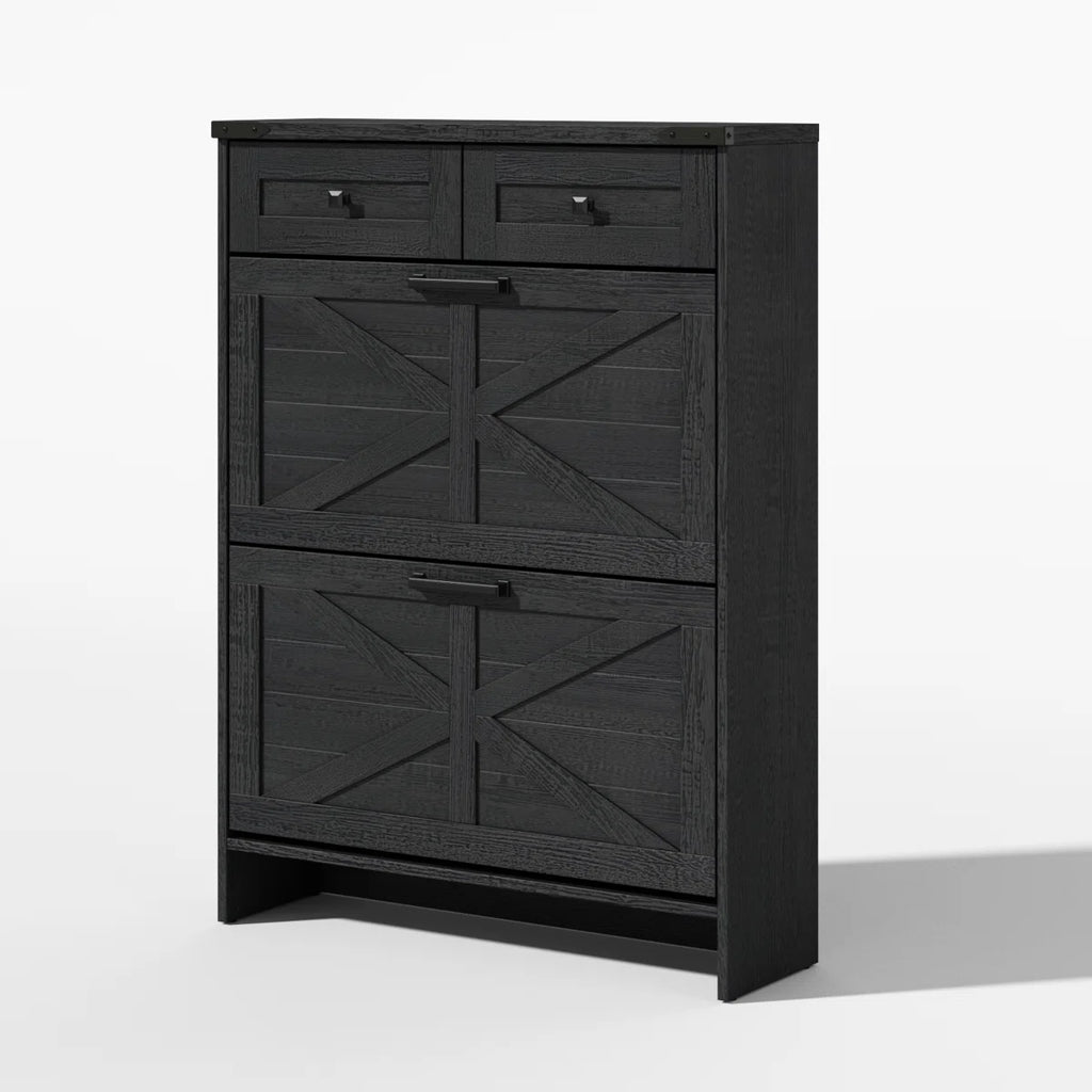 Farmhouse Blue Shoe Cabinet