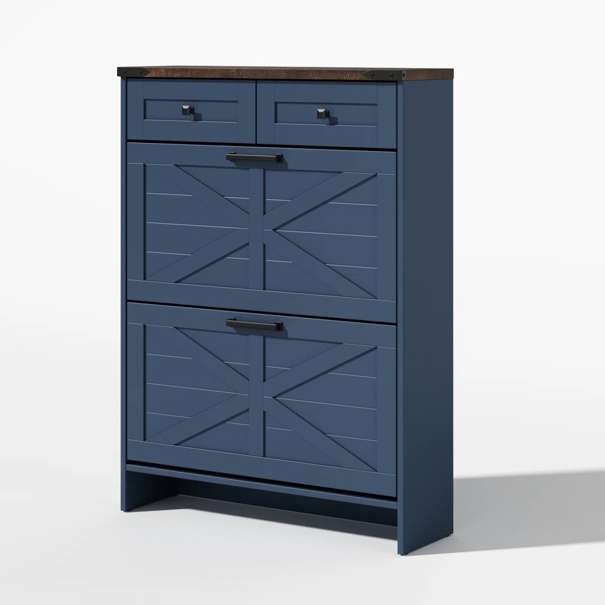 Farmhouse Blue Shoe Cabinet