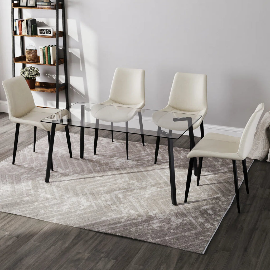 Minimal Dining Chairs In Suede