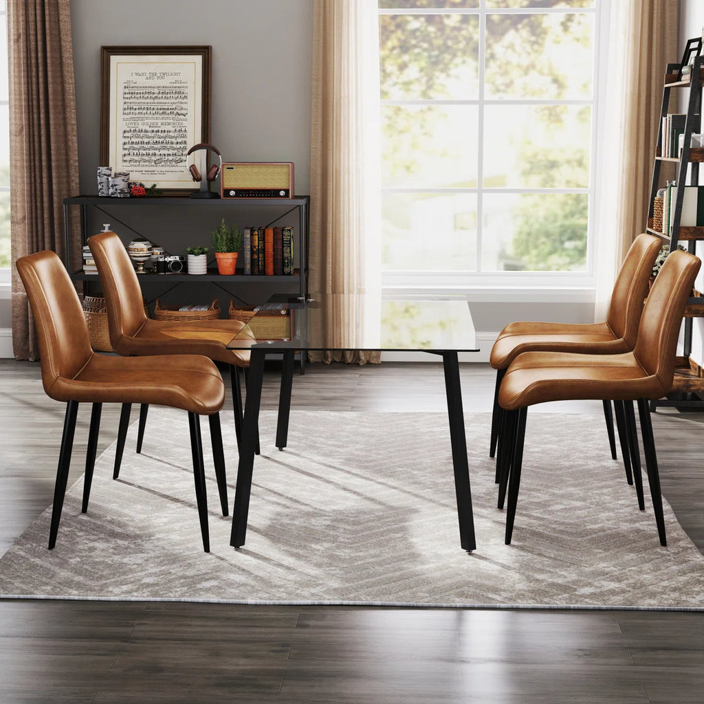 Minimal Dining Chairs In Suede