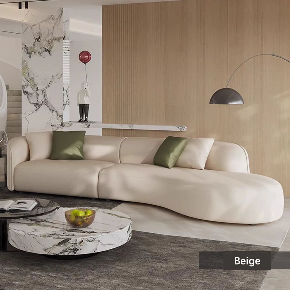 Black Leather Sectionalsofa