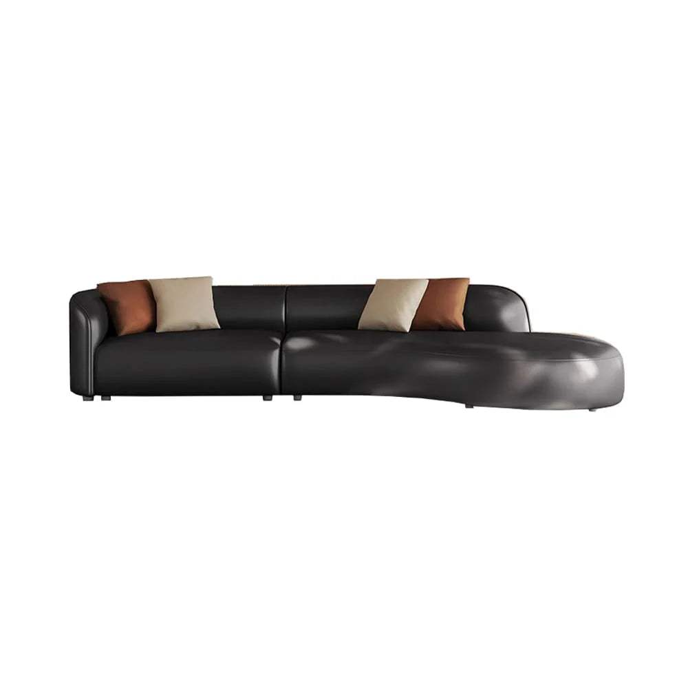 Black Leather Sectionalsofa
