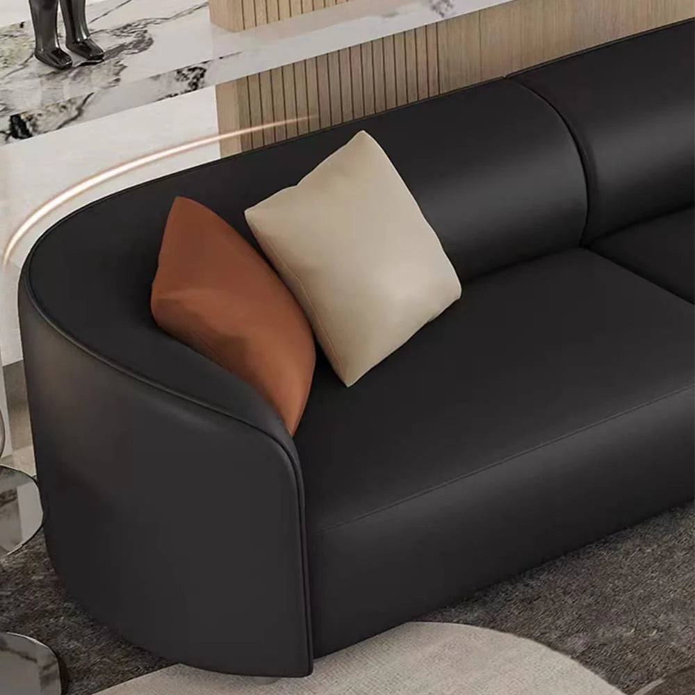 Black Leather Sectionalsofa