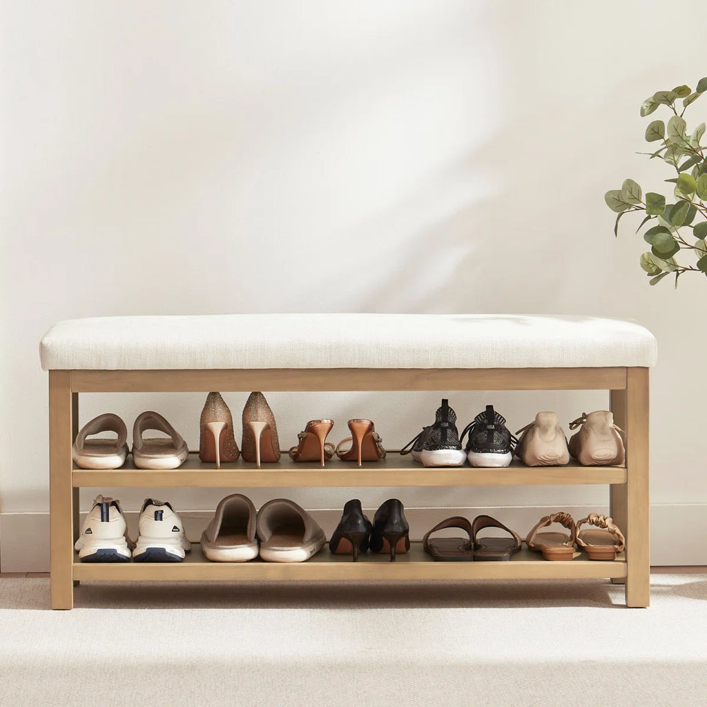 New Upholstered Wooden Shoe Rack