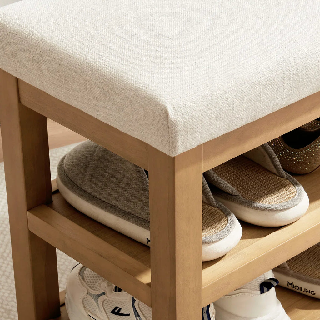 New Upholstered Wooden Shoe Rack