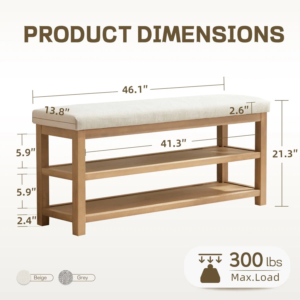 New Upholstered Wooden Shoe Rack