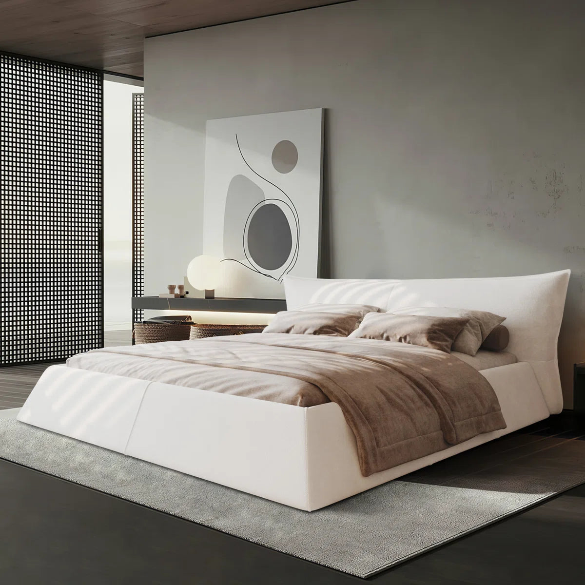 Sigma Designer Upholstered Bed In Suede