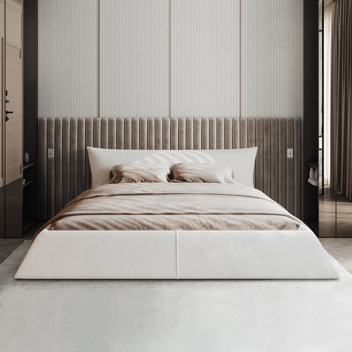 Sigma Designer Upholstered Bed In Suede