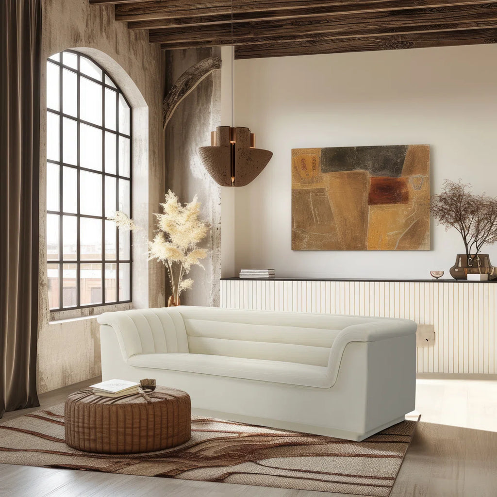 Nano Modern Upholstere Sofa In Suede