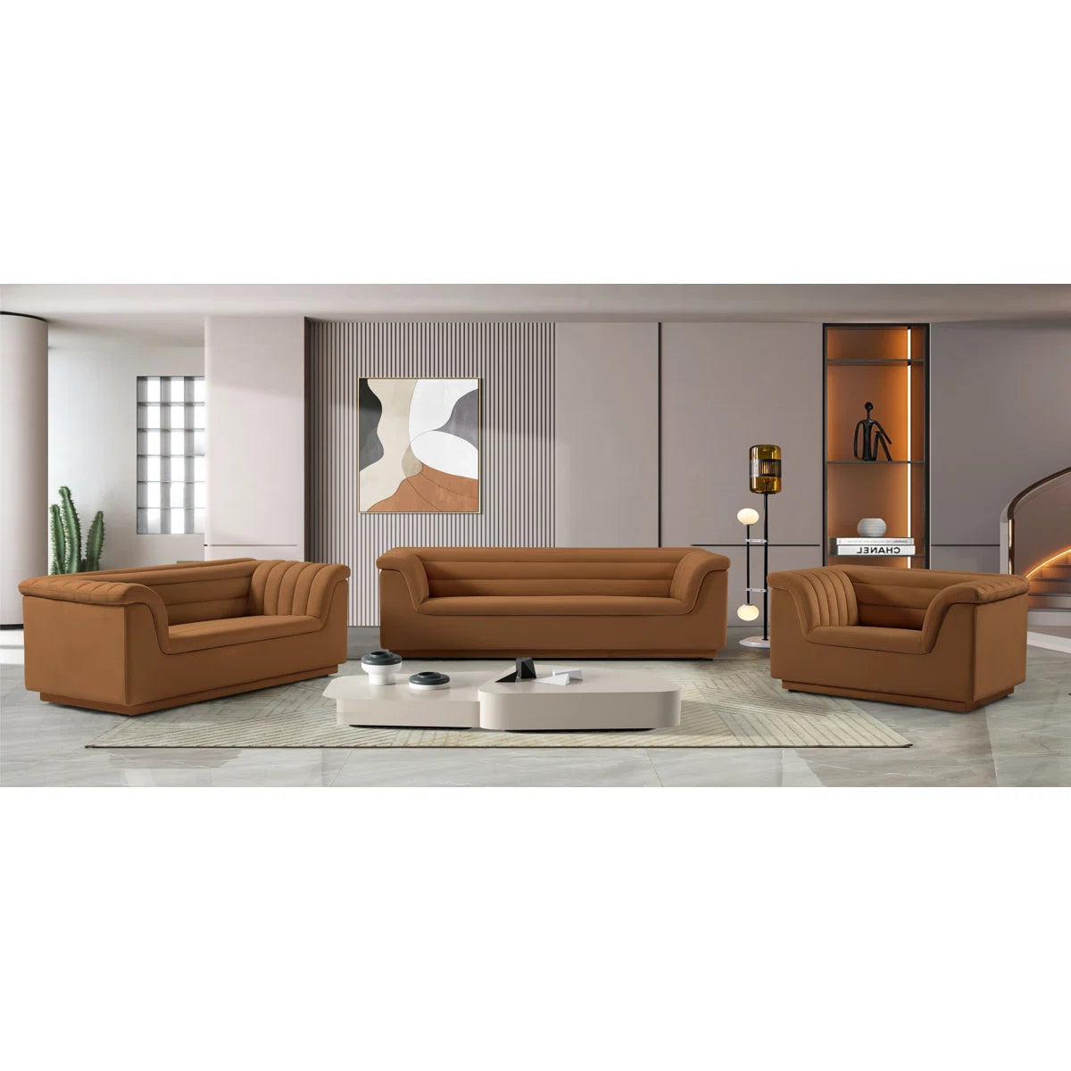Nano Modern Upholstere Sofa In Suede