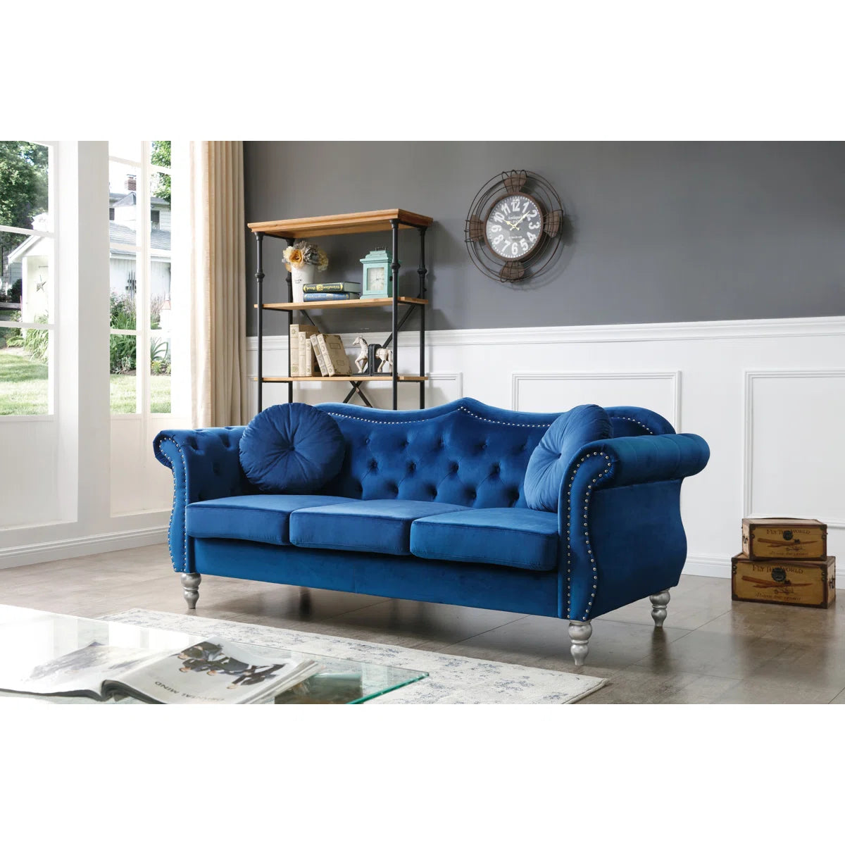 Hollywood Designer Sofa Set In Velvet