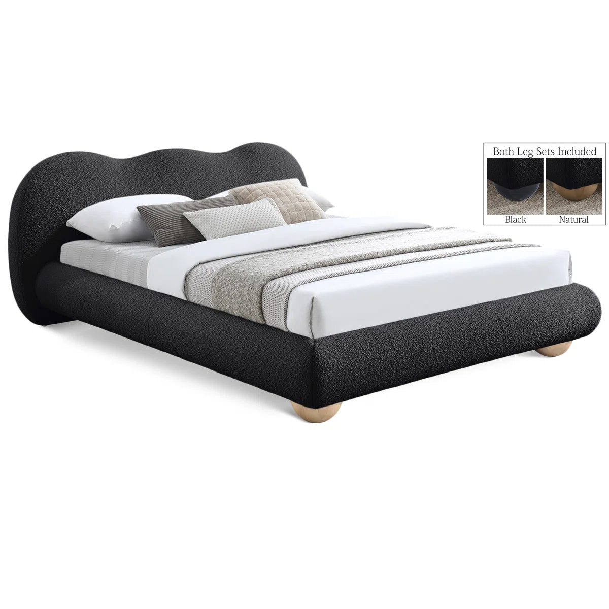 Haze Upholstered Boucle Bed