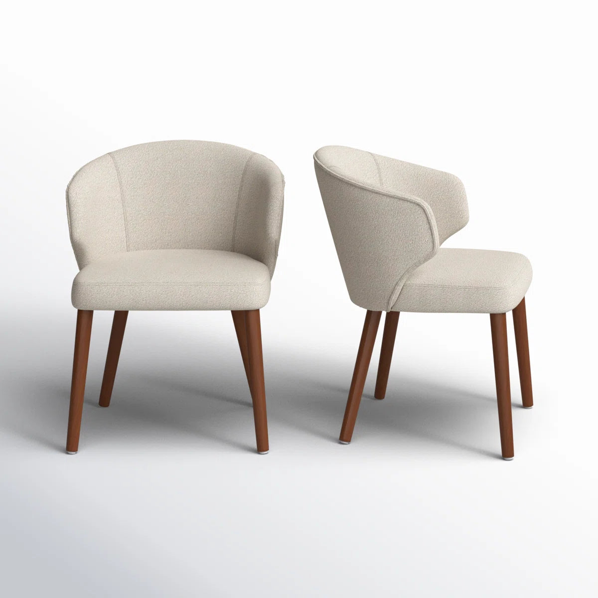 Wing Back Dining Chairs In Suede