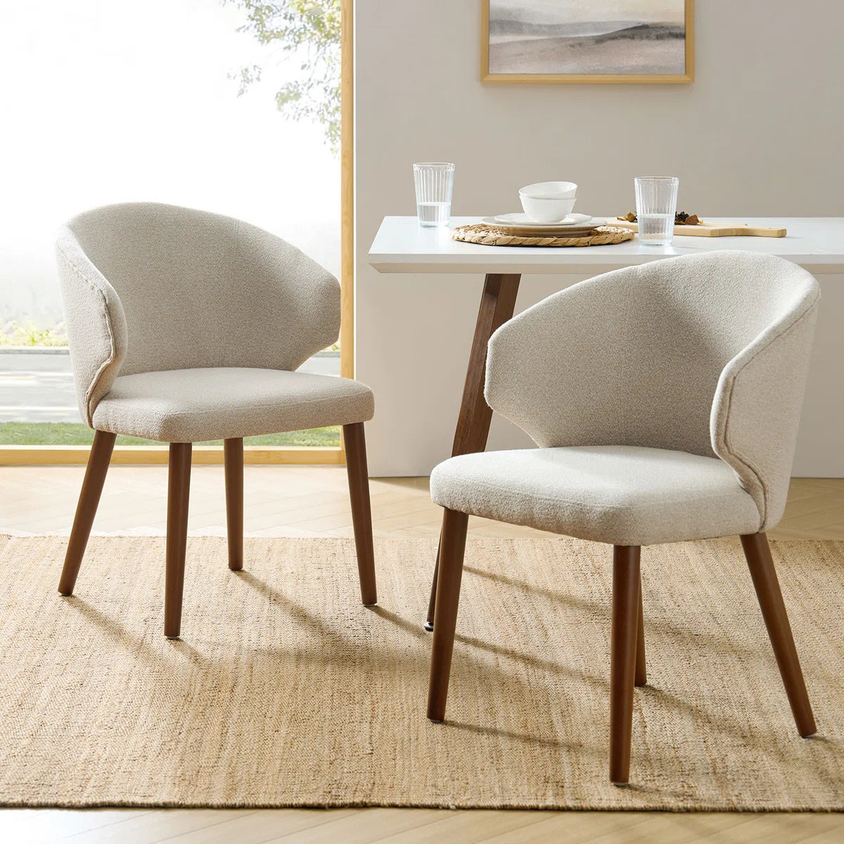Wing Back Dining Chairs In Suede