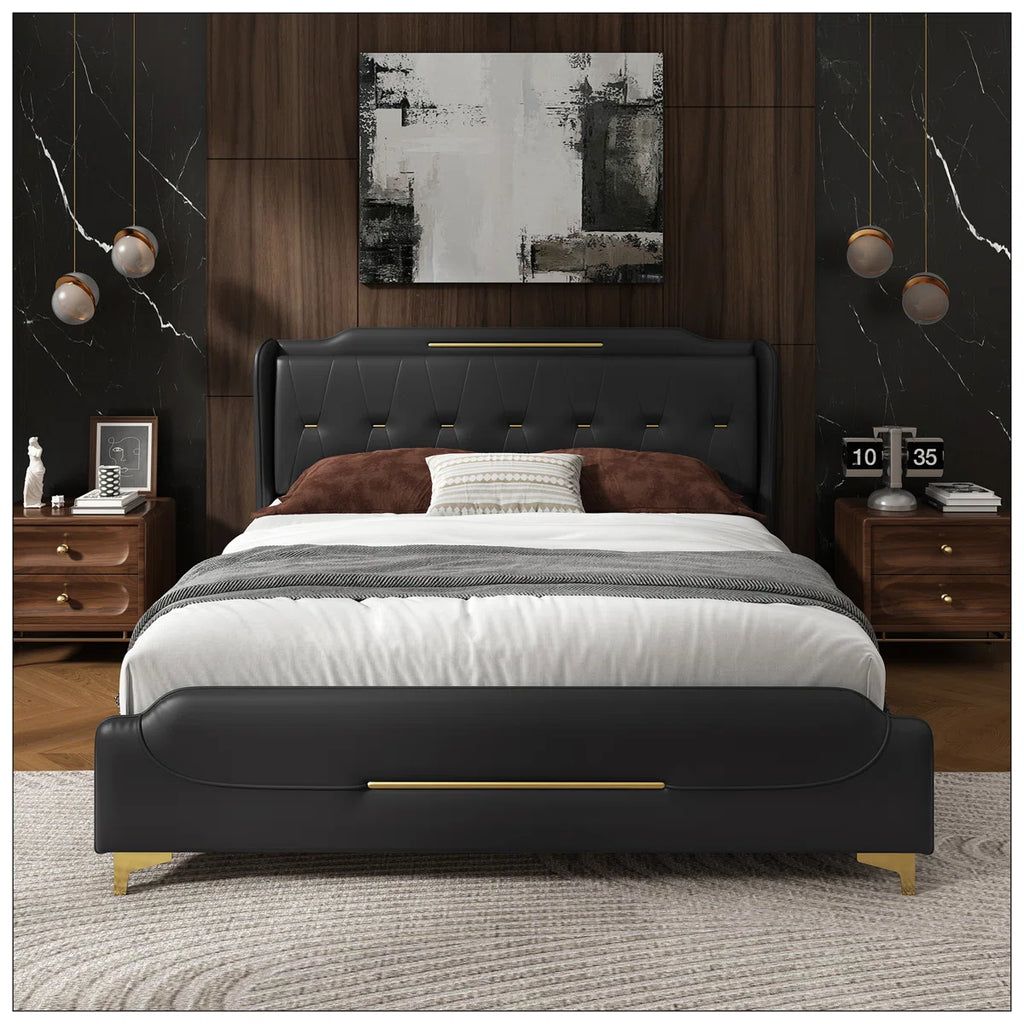 Apollo Modern Upholstered Bed In Leatherette