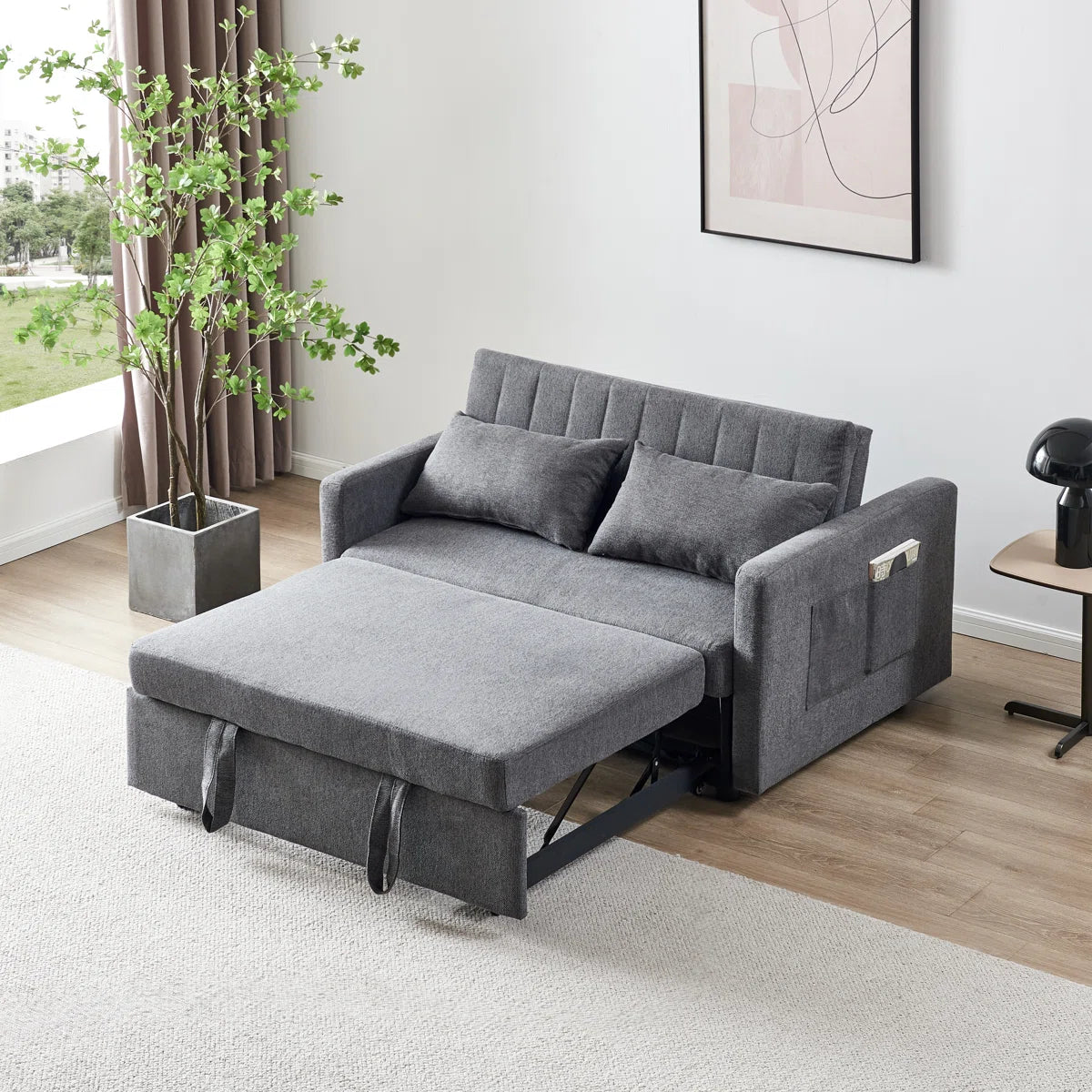 Casper Modern Sofa Cum Bed In Suede