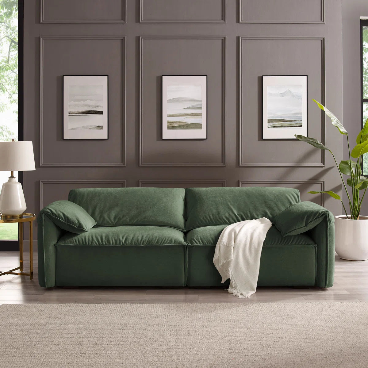 Rafael Designer Comfy Sofa Set In Suede