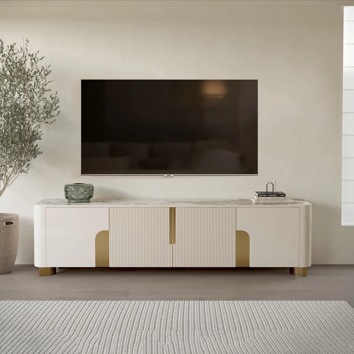 Dexter Luxury Pu Polished Tv Unit