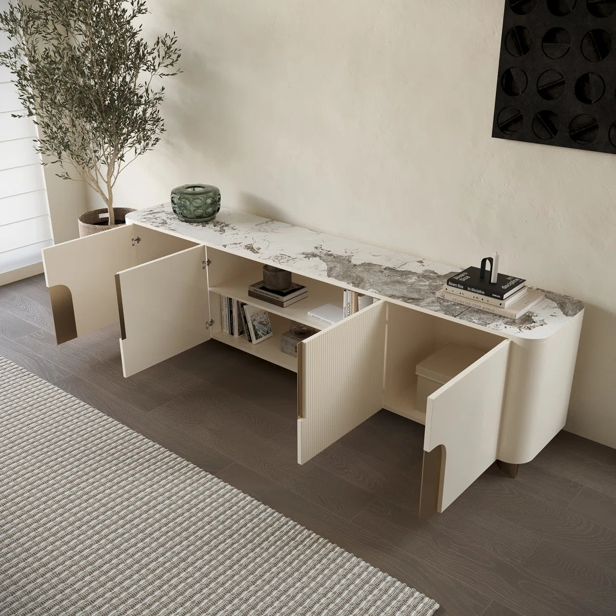 Dexter Luxury Pu Polished Tv Unit