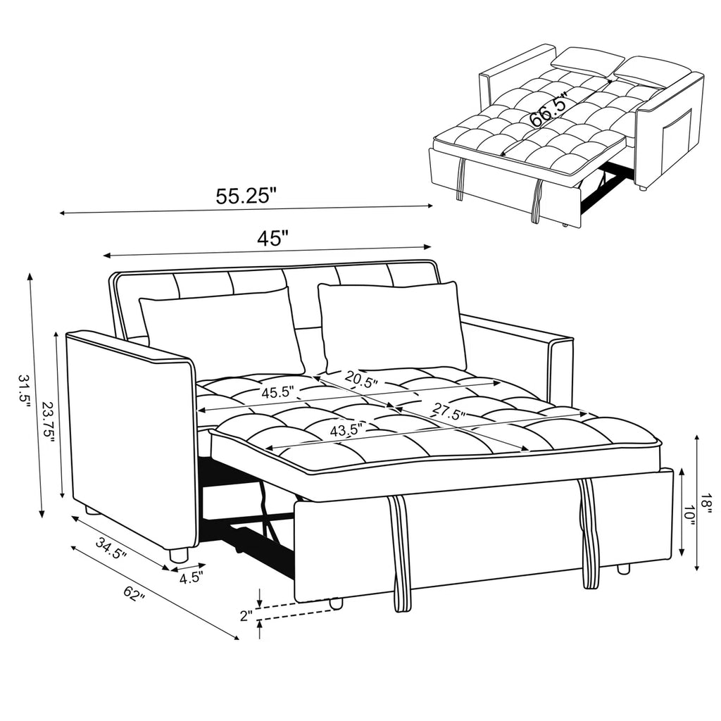 Nextra Tuffted Sofa Cum Bed