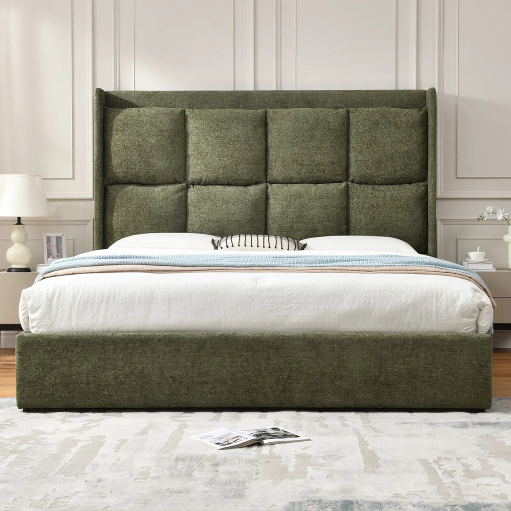 Rome Upholstered Suede Bed With Storage