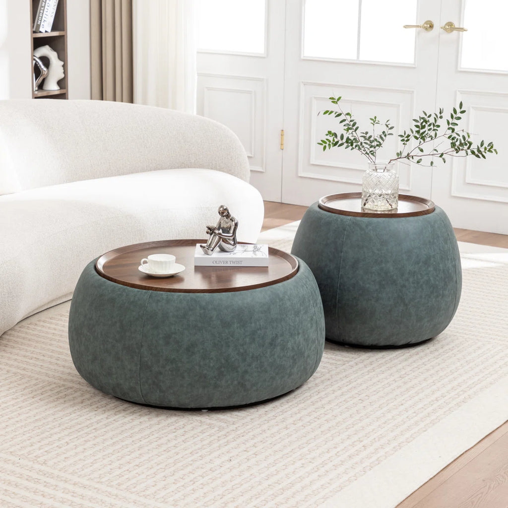 Luxe Upholstered Wood Centre Table