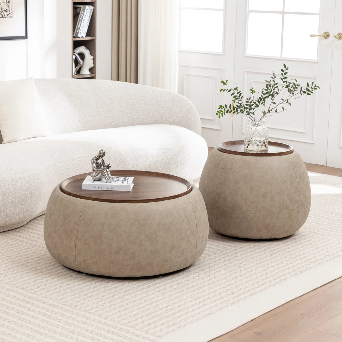 Luxe Upholstered Wood Centre Table