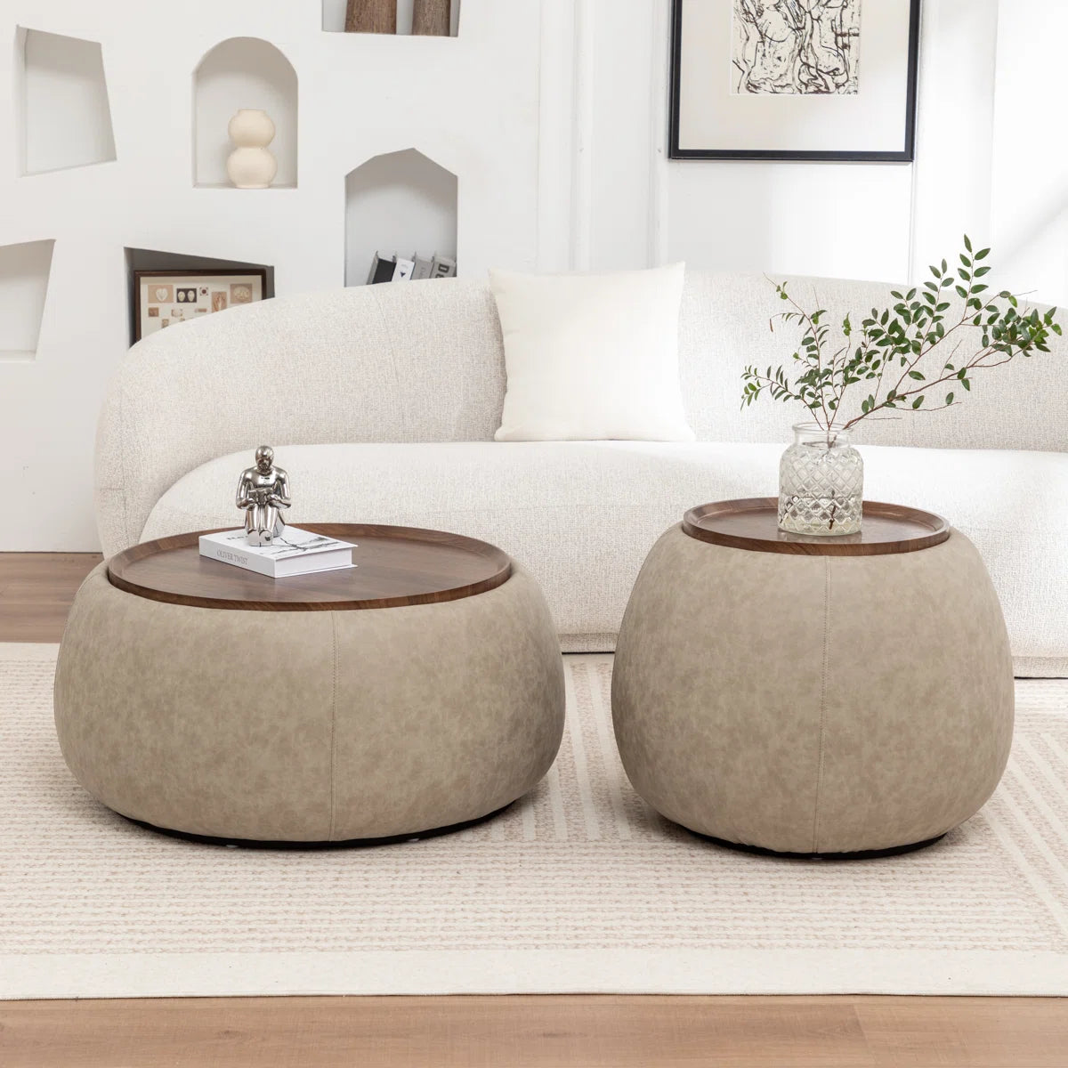 Luxe Upholstered Wood Centre Table