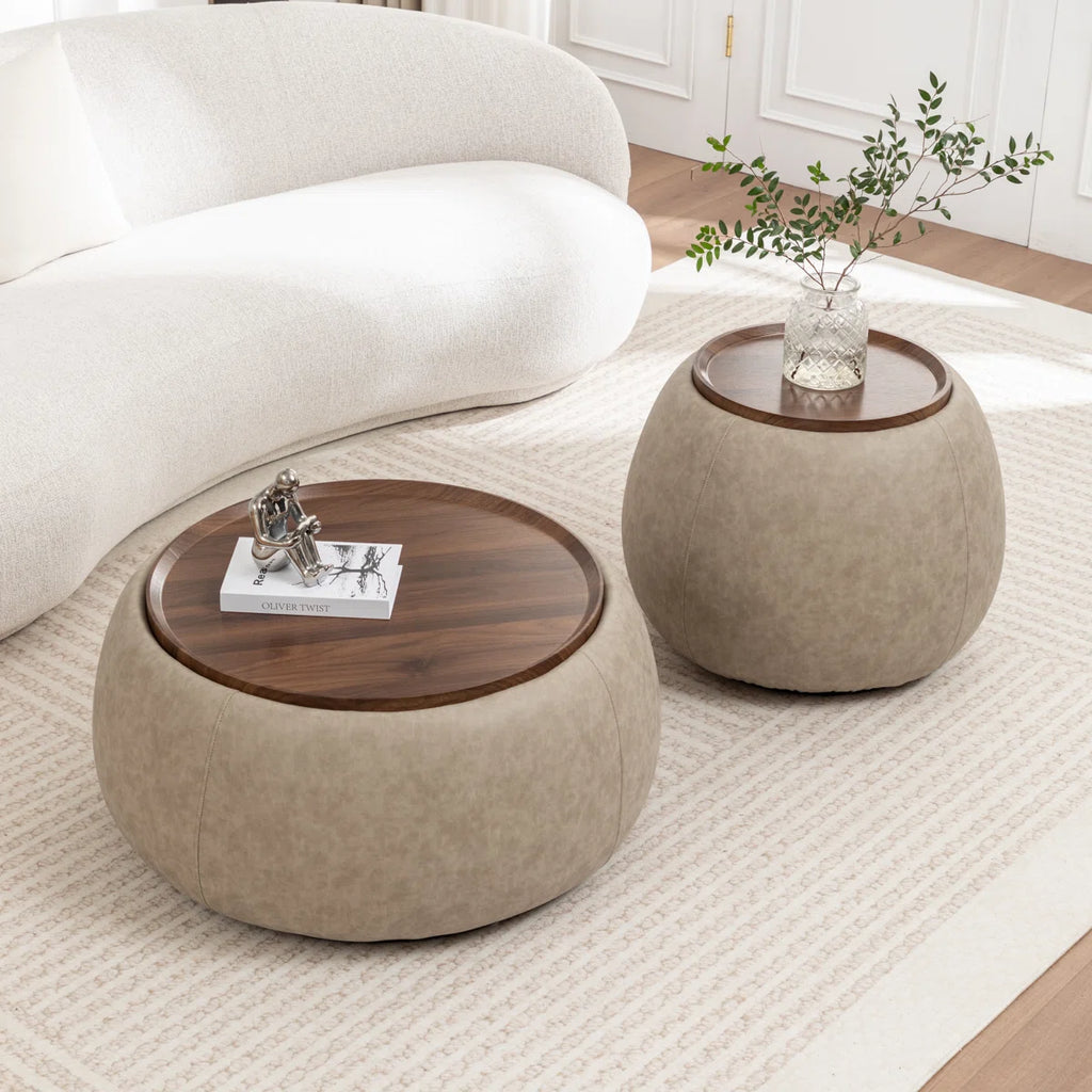 Luxe Upholstered Wood Centre Table