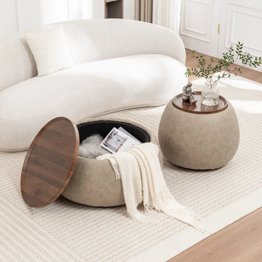Luxe Upholstered Wood Centre Table