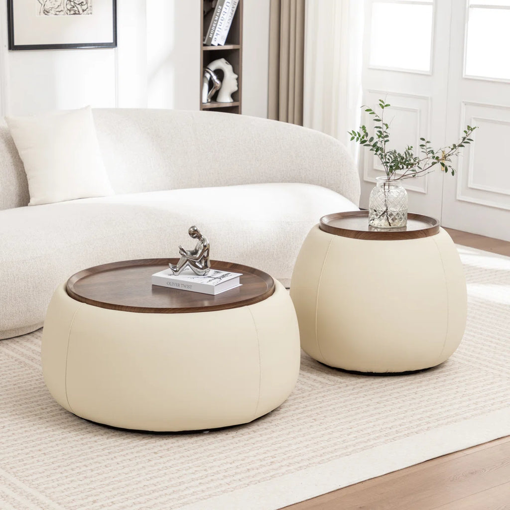 Luxe Upholstered Wood Centre Table