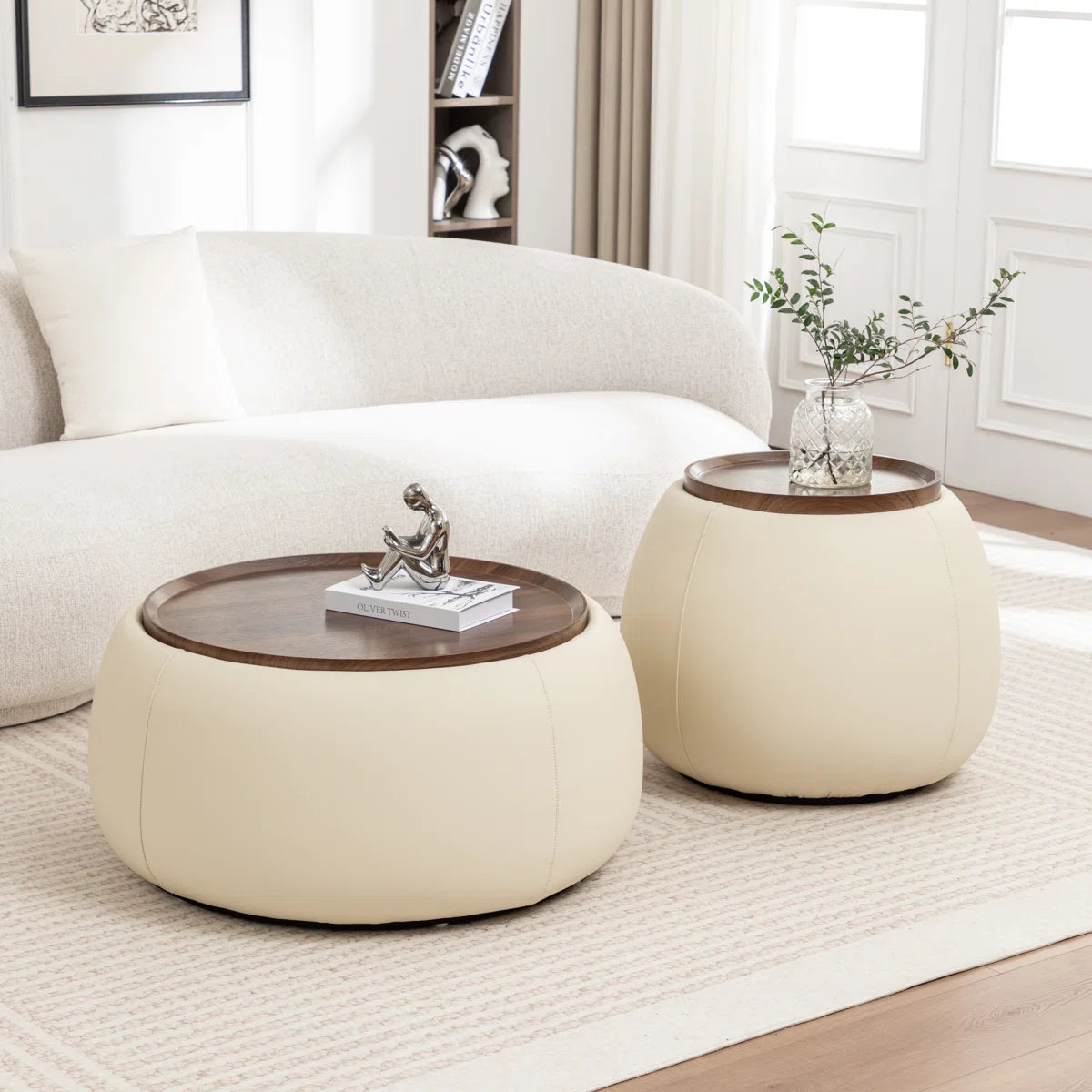 Luxe Upholstered Wood Centre Table