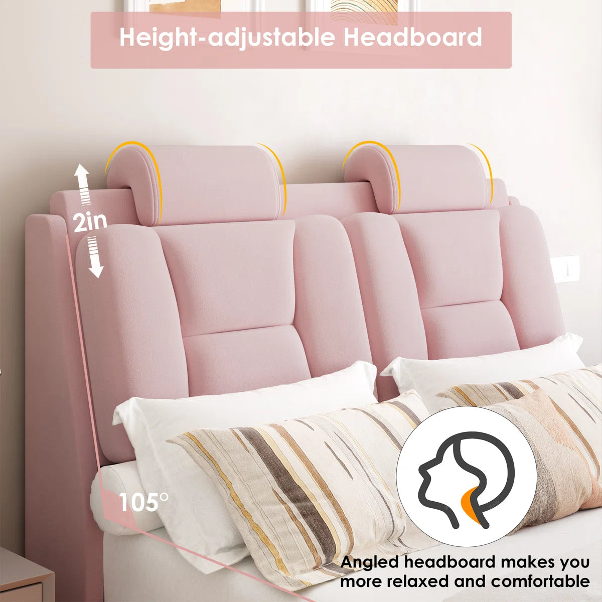 Wheels Upholstered Bed