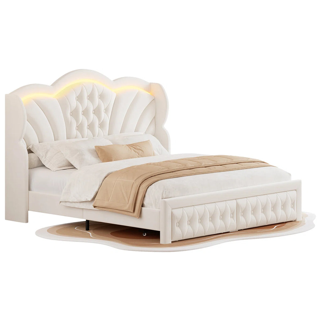 Velvet Wingback Bed