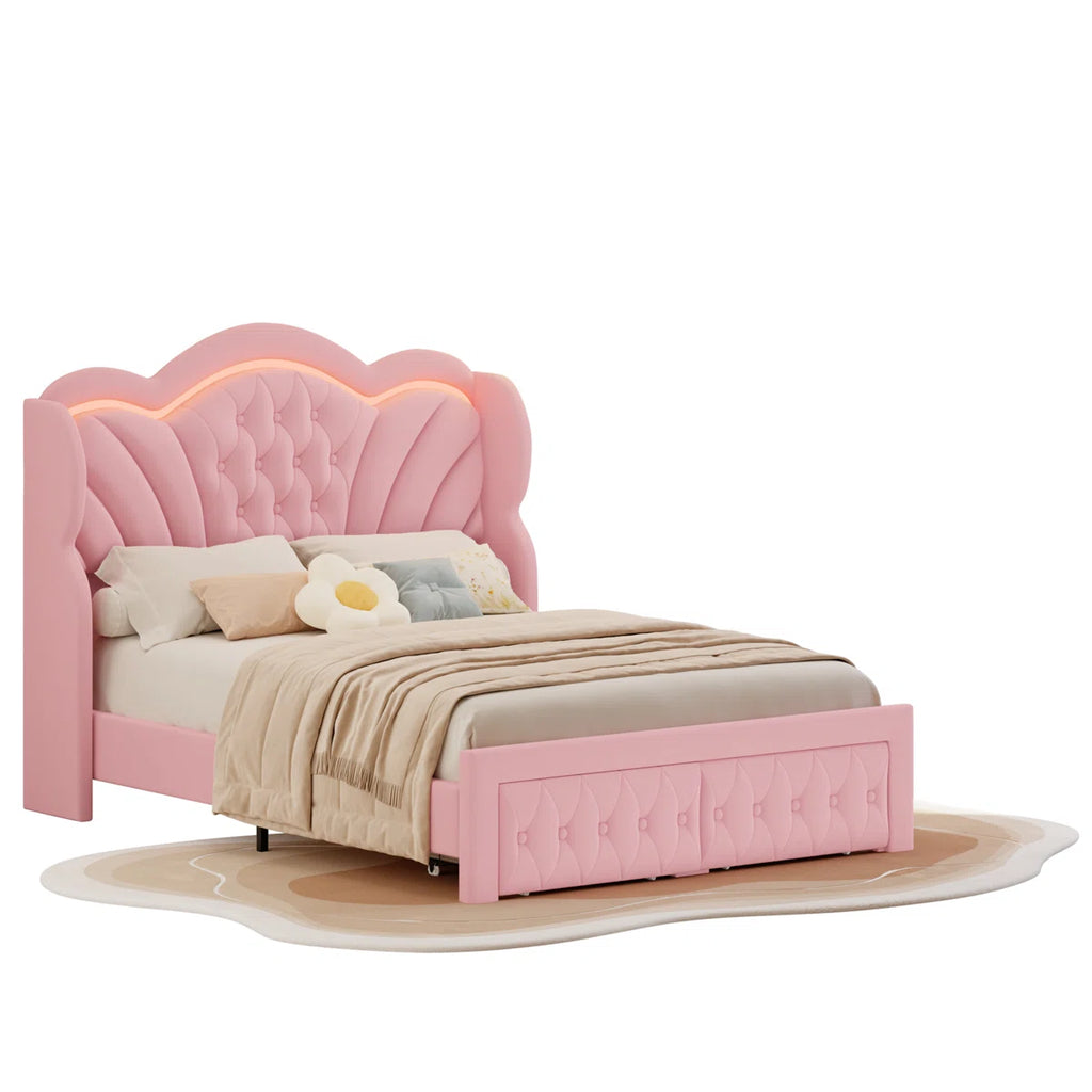 Velvet Wingback Bed