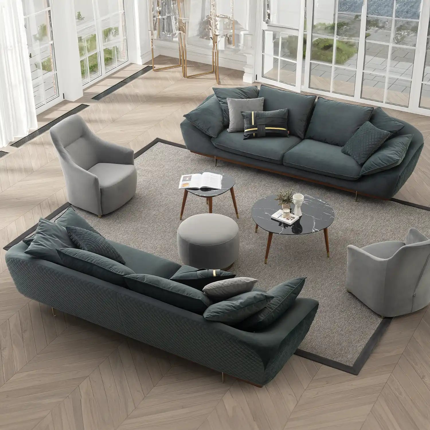 Paris Premium Sofa Set In Dual Tone
