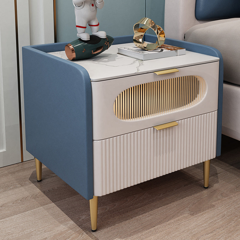 Glass Flutted Side Tables In Pu