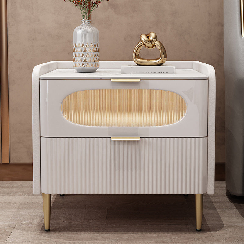 Glass Flutted Side Tables In Pu