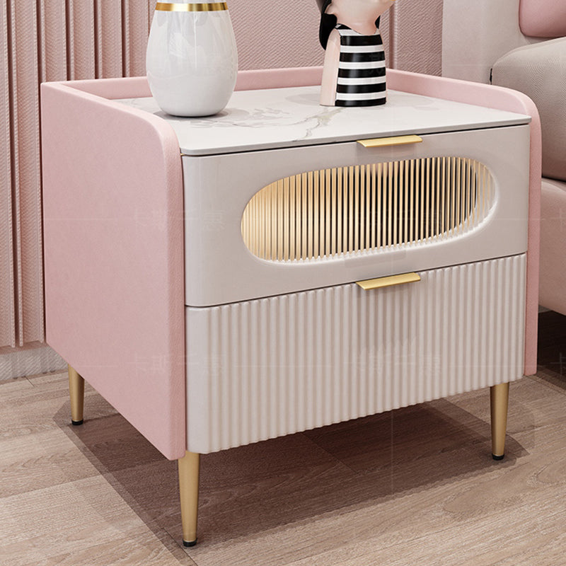 Glass Flutted Side Tables In Pu