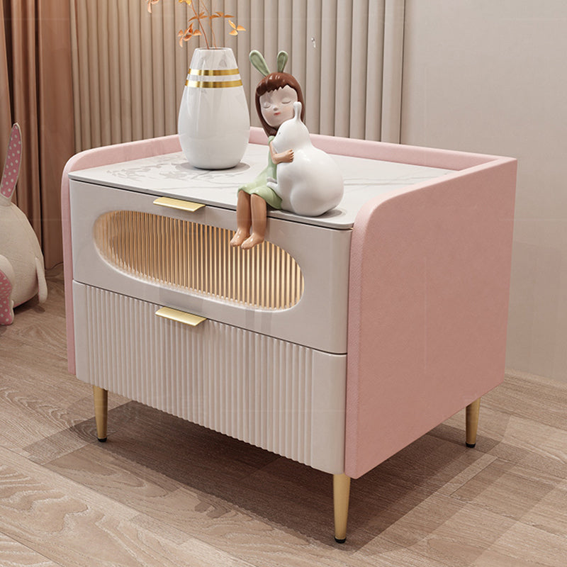 Glass Flutted Side Tables In Pu