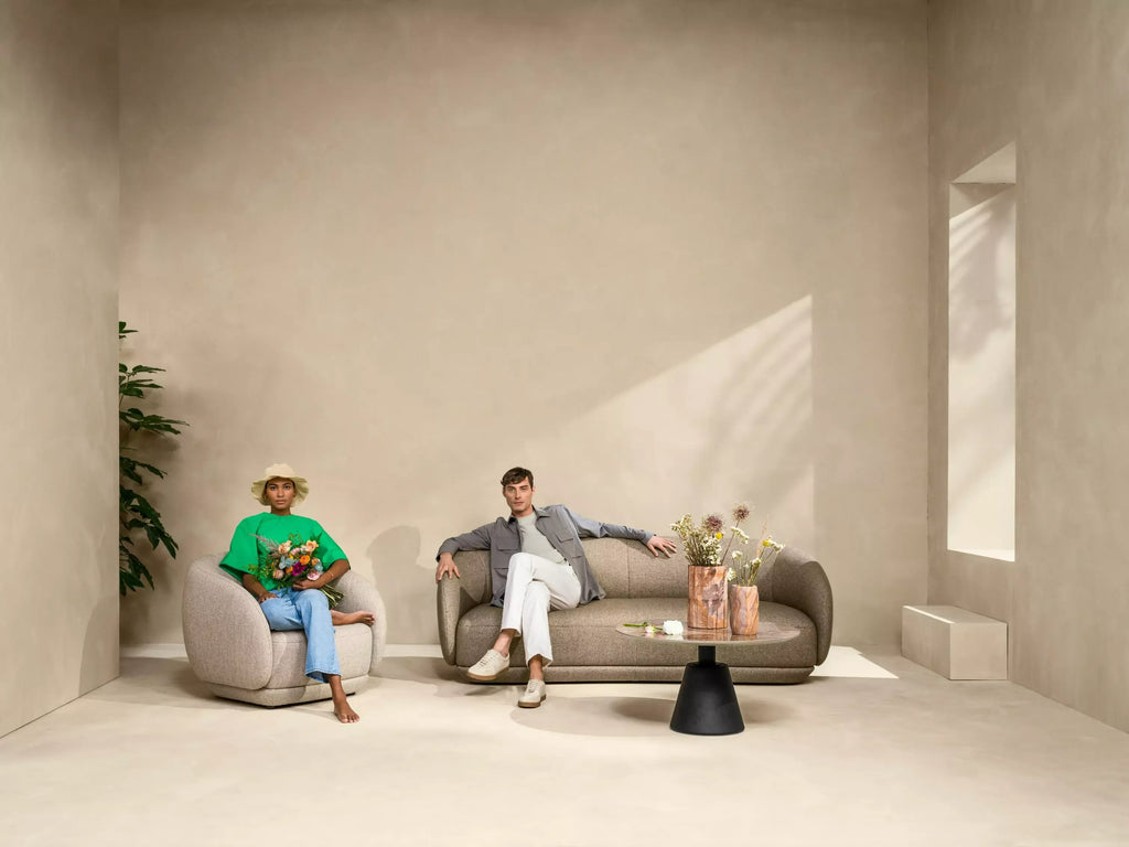 Oscar Premium Brown Boucle Sofa Set