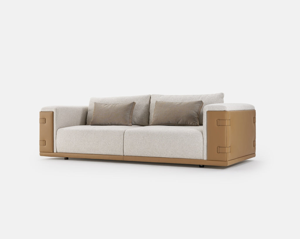 Milano Luxury Sofa Set In Suede And Leatherette