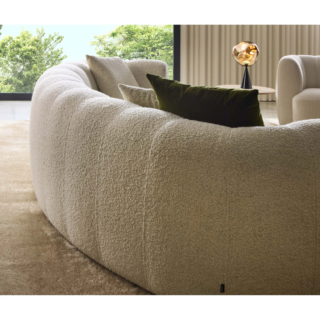 Curvy Luxury Sofa Set In Boucle